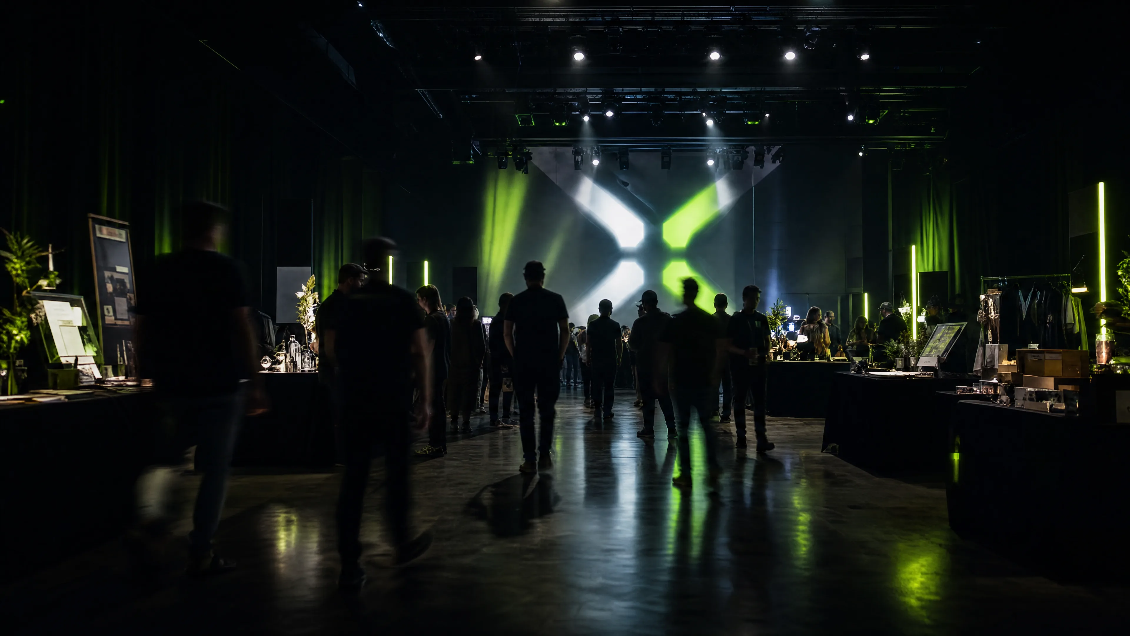 RHX sponsorship show — glowing X in a partner venue