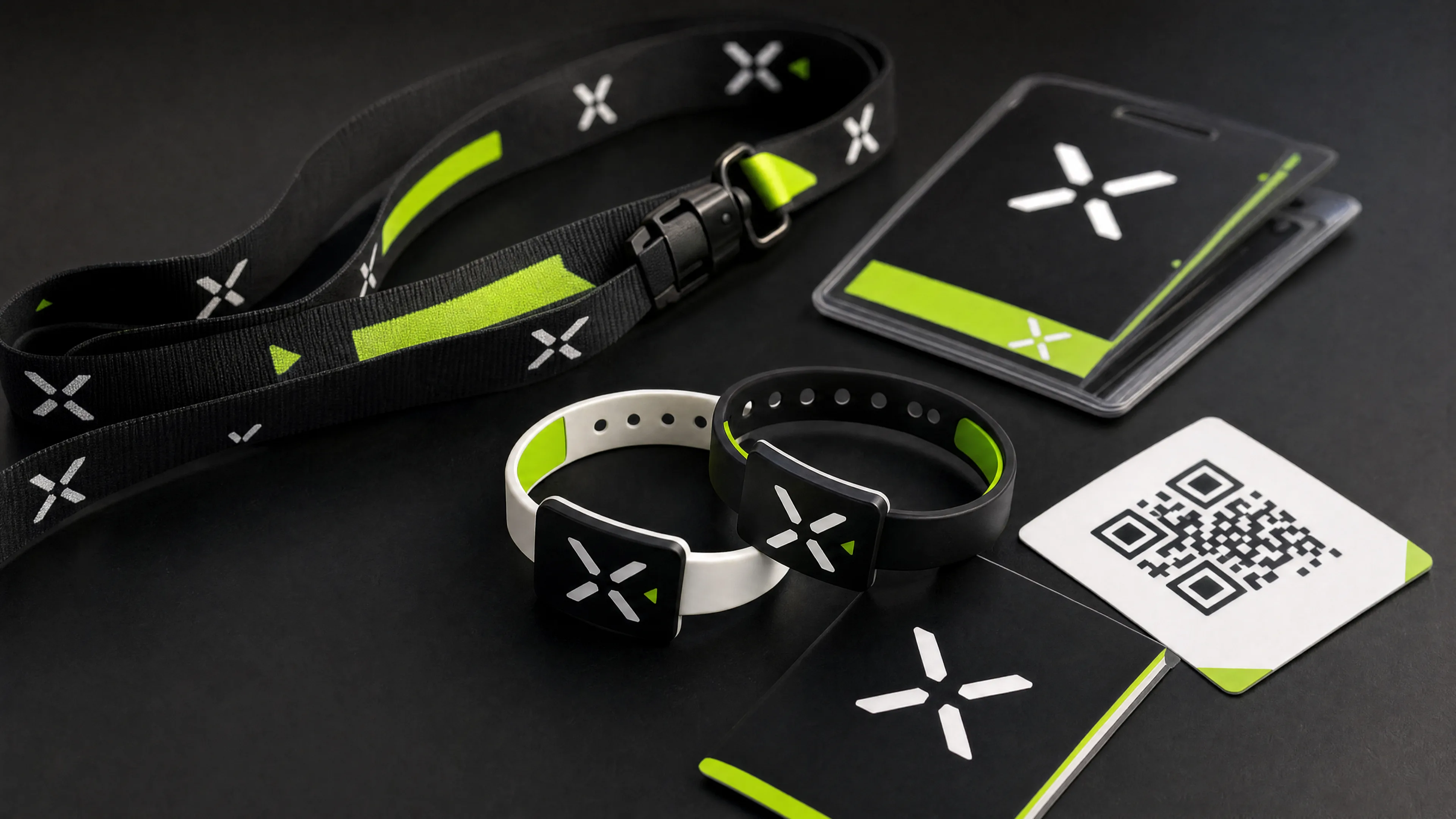 RHX wristbands, lanyards, and check-in materials
